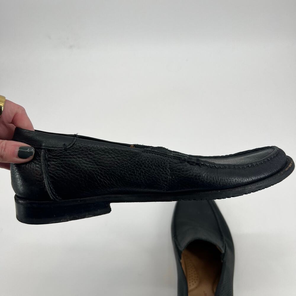 Tommy Bahama Black Leather Men's Slip-On Loafers faxon round toe size 10.5 - Picture 6 of 9